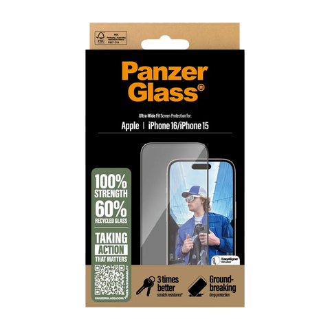 PanzerGlass screenprotector iPhone 15 & 16