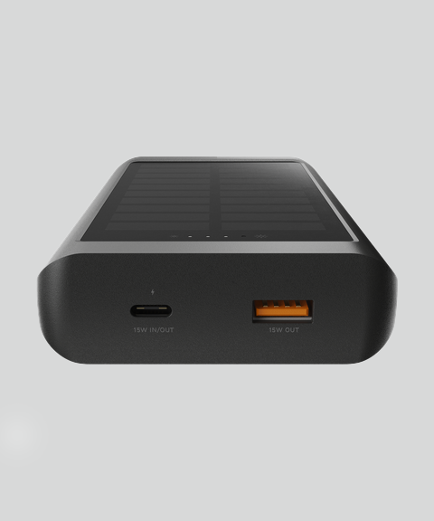 Powerbank Zonnepaneel en Zaklamp 10.000 mAh - 15W